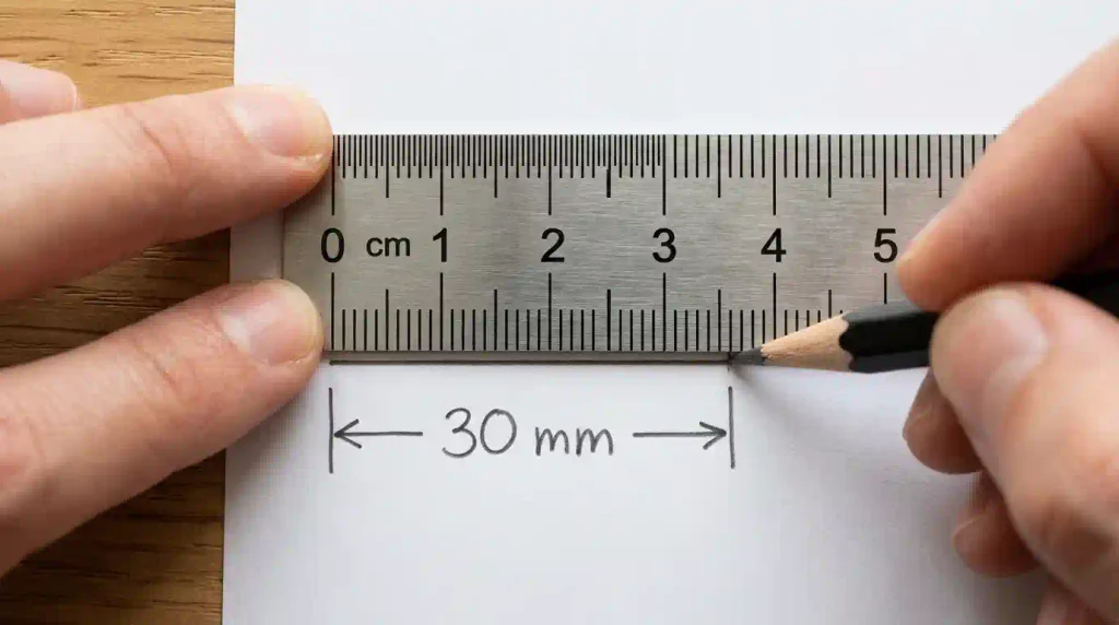  Measure-30-mm-on-a-Metric-Ruler